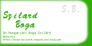 szilard boga business card
